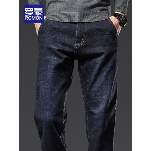 羅矇牛仔褲男士黑色寬松直筒褲春季2025新款休閒百搭秋冬長褲子男