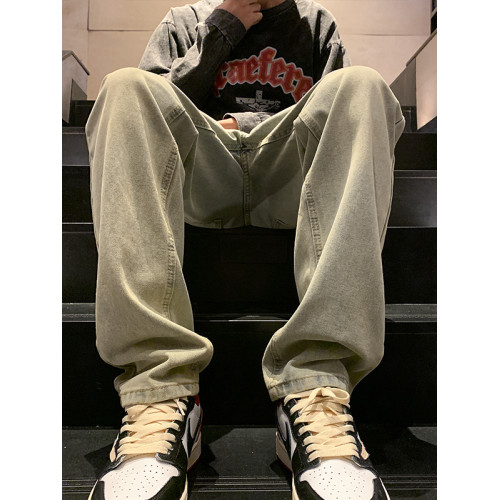 黃泥牛仔褲男款美式高街直筒修身男褲2025新款秋冬男生大碼褲子潮 黃泥牛仔褲男款美式高街直筒修身男褲2025新款秋冬男生大碼褲子潮