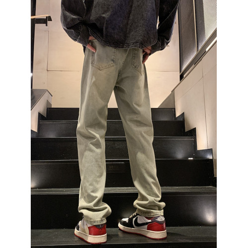 黃泥牛仔褲男款美式高街直筒修身男褲2025新款秋冬男生大碼褲子潮 黃泥牛仔褲男款美式高街直筒修身男褲2025新款秋冬男生大碼褲子潮