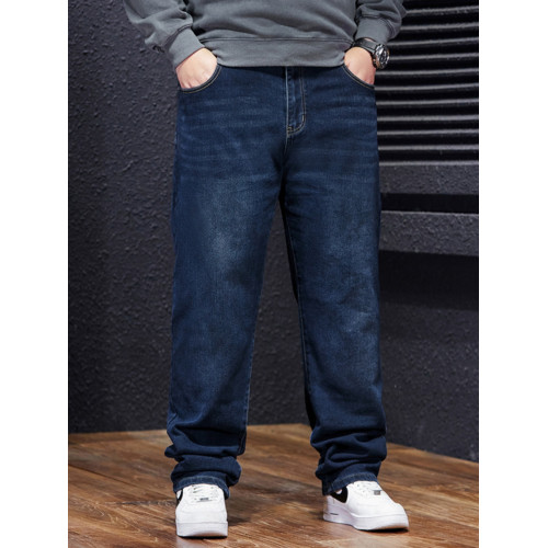 秋冬季350斤彈力牛仔褲男大碼寬松直筒胖子加肥加大厚款肥佬高腰 秋冬季350斤彈力牛仔褲男大碼寬松直筒胖子加肥加大厚款肥佬高腰