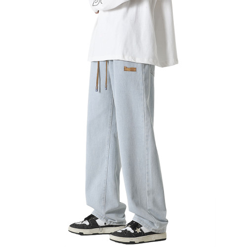 牛仔褲男冬季新款寬松直筒濶腿長褲男生2025潮牌工裝休閒褲子男款 牛仔褲男冬季新款寬松直筒濶腿長褲男生2025潮牌工裝休閒褲子男款