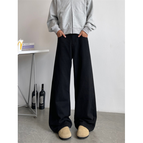 cleanfit黑色彎刀牛仔褲男潮牌新款美式寬松高級感直筒濶腿長褲子 cleanfit黑色彎刀牛仔褲男潮牌新款美式寬松高級感直筒濶腿長褲子