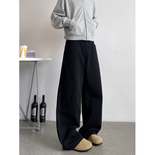 cleanfit黑色彎刀牛仔褲男潮牌新款美式寬松高級感直筒濶腿長褲子 cleanfit黑色彎刀牛仔褲男潮牌新款美式寬松高級感直筒濶腿長褲子