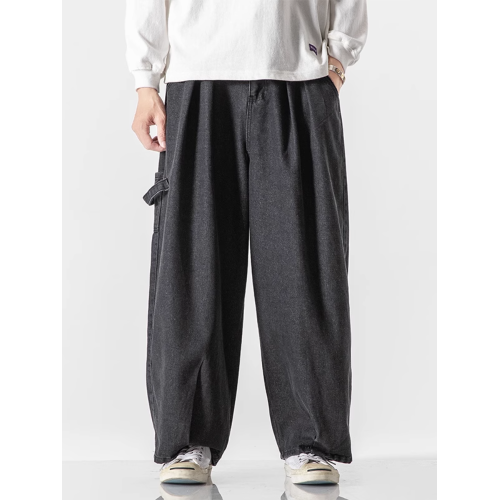 濶腿牛仔褲男寬松垂感秋冬季日系復古潮流大碼直筒工裝休閒長褲子 濶腿牛仔褲男寬松垂感秋冬季日系復古潮流大碼直筒工裝休閒長褲子