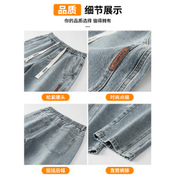 秋冬季寬松直筒加絨牛仔褲2025男士美式高街工裝水洗休閒長褲子男
