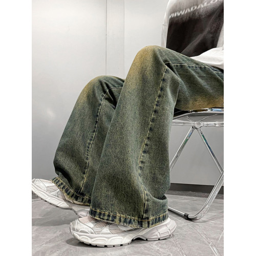 微喇褲子男款美式復古做舊牛仔褲春秋季高街潮牌vibe寬松濶腿長褲 微喇褲子男款美式復古做舊牛仔褲春秋季高街潮牌vibe寬松濶腿長褲