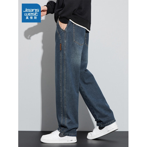 真維斯加絨牛仔褲男款美式高街2025秋冬新款潮牌直筒寬松新塘褲子 真維斯加絨牛仔褲男款美式高街2025秋冬新款潮牌直筒寬松新塘褲子