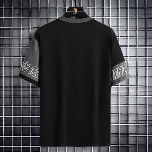 夏季胖子短袖t恤男大碼青少年加肥加大寬松圓領純棉男款潮流半袖