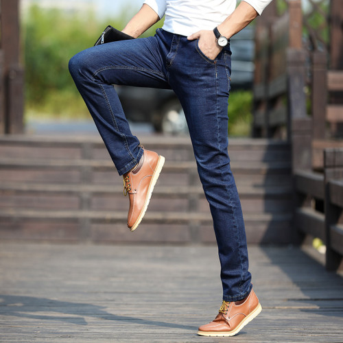 JEANS彈力牛仔褲男青年春秋季厚款修身直筒加大碼彈性長褲子春秋 JEANS彈力牛仔褲男青年春秋季厚款修身直筒加大碼彈性長褲子春秋