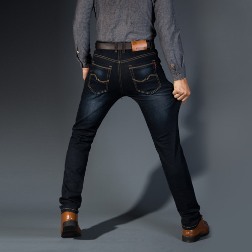 JEANS彈力牛仔褲男青年春秋季厚款修身直筒加大碼彈性長褲子春秋 JEANS彈力牛仔褲男青年春秋季厚款修身直筒加大碼彈性長褲子春秋