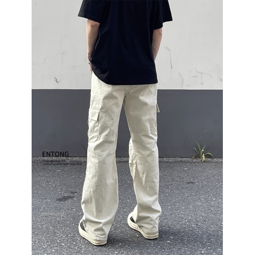 Entong美式百搭工裝褲設計感大口袋寬松直筒高街男春秋季休閒長褲 Entong美式百搭工裝褲設計感大口袋寬松直筒高街男春秋季休閒長褲