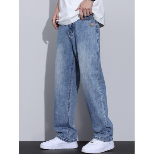 Kuvine秋冬季寬松濶腿水洗牛仔褲男款加絨加厚美式復古高街直筒褲 Kuvine秋冬季寬松濶腿水洗牛仔褲男款加絨加厚美式復古高街直筒褲