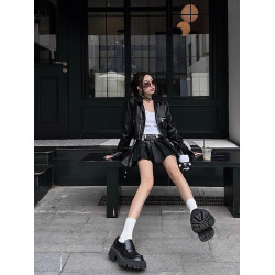 復古機車風皮衣女2025秋季新款設計感超好看美式pu夾克短款小外套