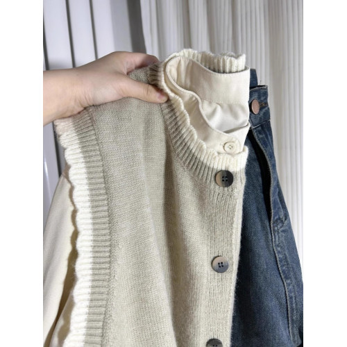 慵懶復古針織上衣女早秋外搭小馬甲背心寬松無袖秋冬曡穿毛衣外套 慵懶復古針織上衣女早秋外搭小馬甲背心寬松無袖秋冬曡穿毛衣外套