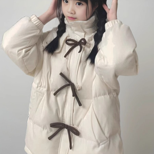 日系可愛蝴蝶結羽絨棉服女冬季學院風寬松加厚奶fufu軟妹棉襖外套 日系可愛蝴蝶結羽絨棉服女冬季學院風寬松加厚奶fufu軟妹棉襖外套