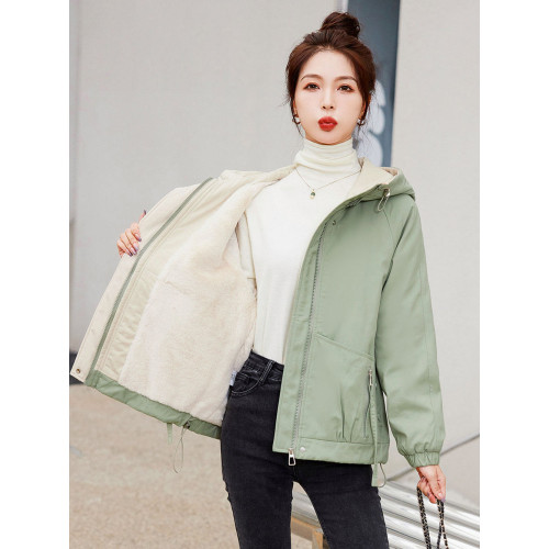 日韓尾貨品牌剪標女裝短款棉衣冬季加絨加厚寬松派克棉服外套 日韓尾貨品牌剪標女裝短款棉衣冬季加絨加厚寬松派克棉服外套