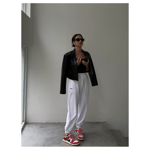 2025年春秋新款黑色短款高腰小皮衣外套女炸街高級設計感時尚夾克 2025年春秋新款黑色短款高腰小皮衣外套女炸街高級設計感時尚夾克