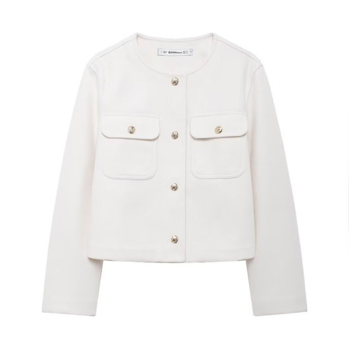 歐美風 2024秋季新款女裝設計感小香風口袋飾軟質夾克外套3046270 歐美風 2024秋季新款女裝設計感小香風口袋飾軟質夾克外套3046270