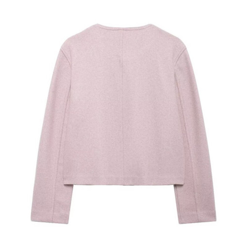 歐美風 2024秋季新款女裝設計感小香風口袋飾軟質夾克外套3046270 歐美風 2024秋季新款女裝設計感小香風口袋飾軟質夾克外套3046270