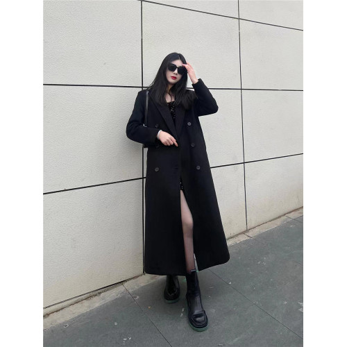 今年流行毛呢外套女秋冬新款高級感韓系中長款氣質西裝領呢子大衣