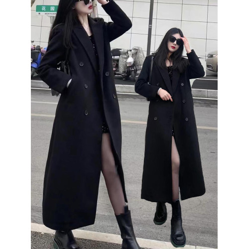 今年流行毛呢外套女秋冬新款高級感韓系中長款氣質西裝領呢子大衣