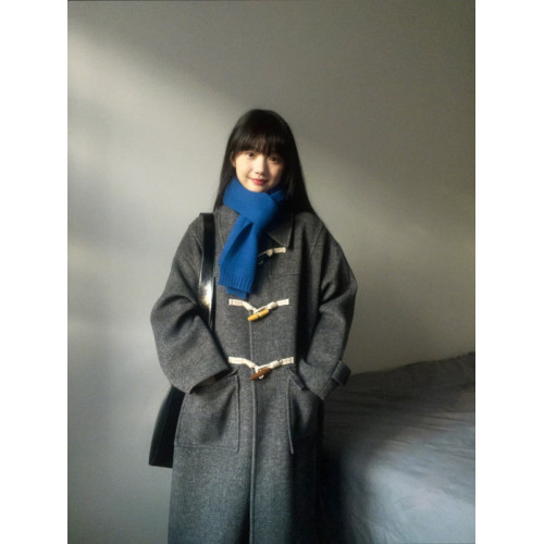 牛角釦羊絨大衣女2025秋冬新款灰色小個子毛呢外套加厚羽絨服內膽
