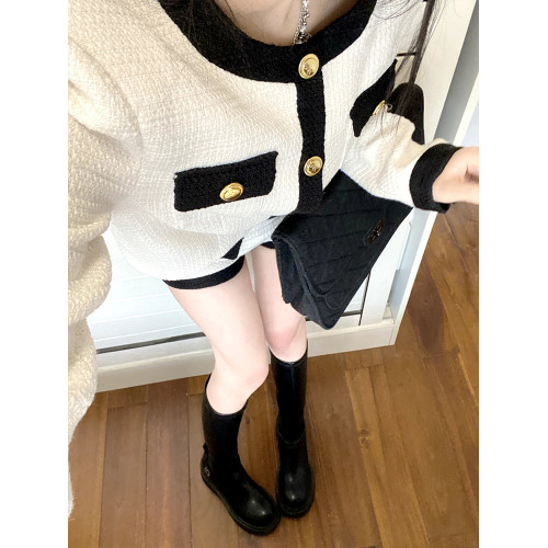 LookYiYi白色粗花呢小香風短外套女春季氣質高級感名媛上衣兩件套 LookYiYi白色粗花呢小香風短外套女春季氣質高級感名媛上衣兩件套