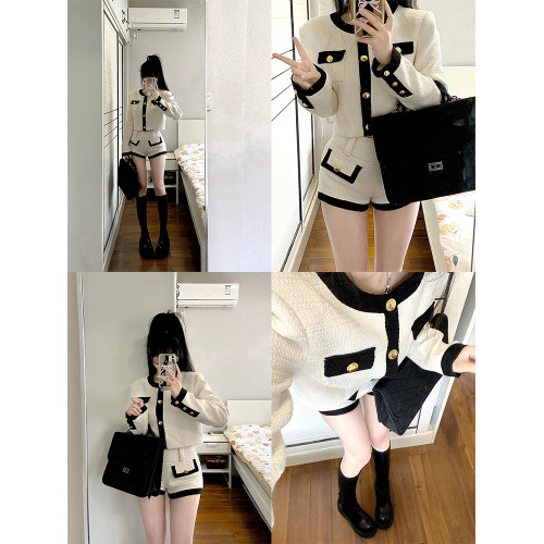 LookYiYi白色粗花呢小香風短外套女春季氣質高級感名媛上衣兩件套 LookYiYi白色粗花呢小香風短外套女春季氣質高級感名媛上衣兩件套