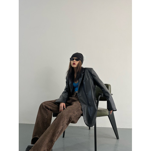 2025年春秋新款網紅時尚港風雙排釦氣質機車pu西裝皮衣夾克外套女 2025年春秋新款網紅時尚港風雙排釦氣質機車pu西裝皮衣夾克外套女