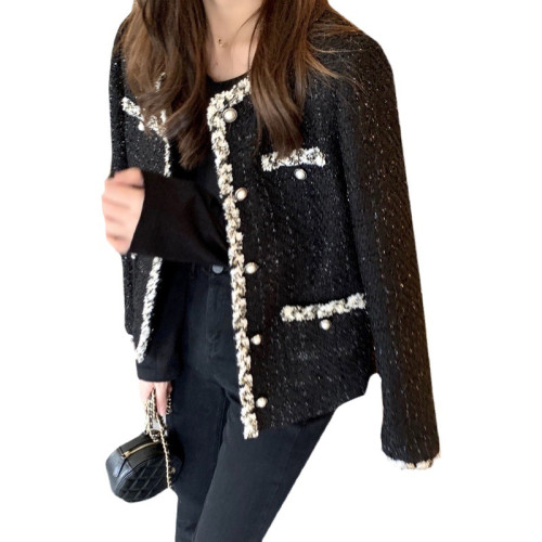 小香風外套女春秋百搭2025年新款韓版寬松小個子短款法式名媛上衣 小香風外套女春秋百搭2025年新款韓版寬松小個子短款法式名媛上衣