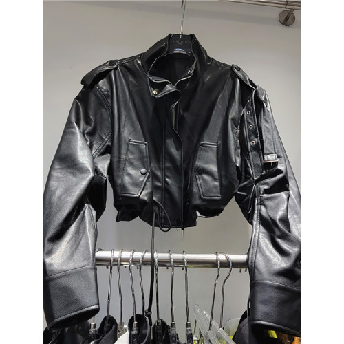 高檔歐洲站復古顯白紅色外套女短款洋氣別致寬松百搭秋季新款皮衣 高檔歐洲站復古顯白紅色外套女短款洋氣別致寬松百搭秋季新款皮衣