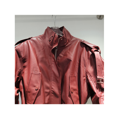 高檔歐洲站復古顯白紅色外套女短款洋氣別致寬松百搭秋季新款皮衣 高檔歐洲站復古顯白紅色外套女短款洋氣別致寬松百搭秋季新款皮衣