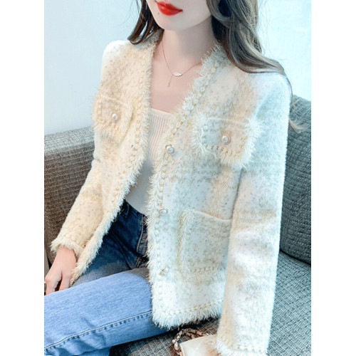 韓版小香風毛呢外套女春秋2025秋季新款法式流蘇v領女士開衫上衣 韓版小香風毛呢外套女春秋2025秋季新款法式流蘇v領女士開衫上衣