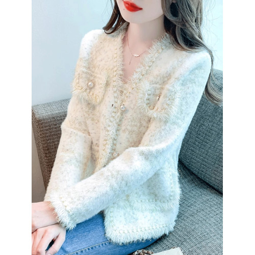 韓版小香風毛呢外套女春秋2025秋季新款法式流蘇v領女士開衫上衣 韓版小香風毛呢外套女春秋2025秋季新款法式流蘇v領女士開衫上衣