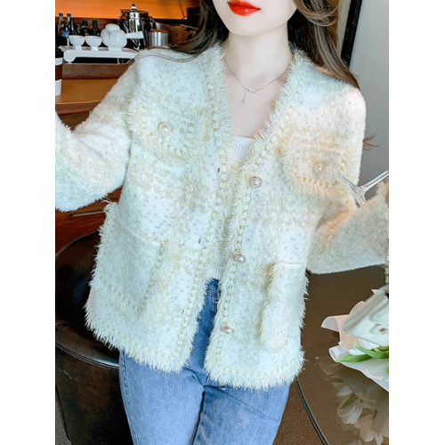 韓版小香風毛呢外套女春秋2025秋季新款法式流蘇v領女士開衫上衣 韓版小香風毛呢外套女春秋2025秋季新款法式流蘇v領女士開衫上衣