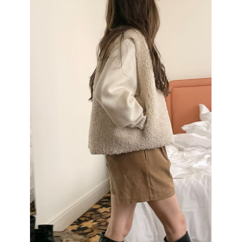 羊羔毛馬甲女秋冬韓系慵懶風皮毛一體背心外搭軟糯毛毛馬夾外套潮 羊羔毛馬甲女秋冬韓系慵懶風皮毛一體背心外搭軟糯毛毛馬夾外套潮