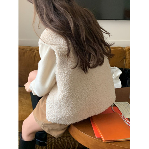 羊羔毛馬甲女秋冬韓系慵懶風皮毛一體背心外搭軟糯毛毛馬夾外套潮 羊羔毛馬甲女秋冬韓系慵懶風皮毛一體背心外搭軟糯毛毛馬夾外套潮