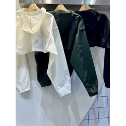 純色長袖短款立領連帽遮陽防曬外套女2023夏季新款外搭小開衫上衣