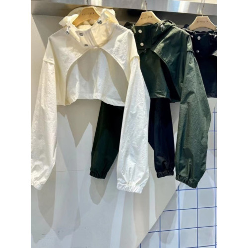 純色長袖短款立領連帽遮陽防曬外套女2023夏季新款外搭小開衫上衣 純色長袖短款立領連帽遮陽防曬外套女2023夏季新款外搭小開衫上衣