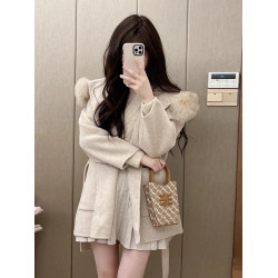 冬季小個子毛呢外套女2025年新款氣質韓版寬松加厚大毛領呢子大衣