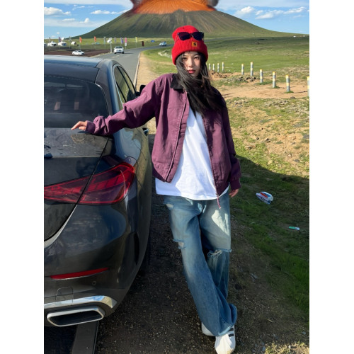 秋季新款上衣外套女2025早秋新款寬松復古撞色夾克小衆休閒棒球服 秋季新款上衣外套女2025早秋新款寬松復古撞色夾克小衆休閒棒球服