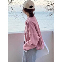 牛仔外套女短款秋季2025新款韓寬松百搭水洗棉復古氣質小個子上衣