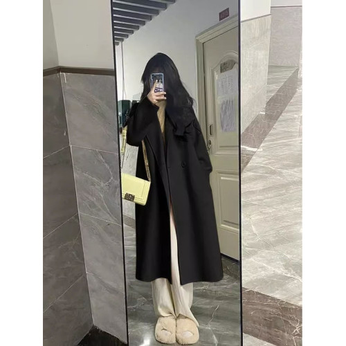 韓系中長款過膝呢子大衣女秋冬季學生oversize顯瘦外穿風衣外套 韓系中長款過膝呢子大衣女秋冬季學生oversize顯瘦外穿風衣外套