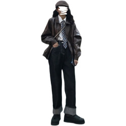 復古棕色皮衣女2025春秋季新款水洗皮韓版寬松皮夾克帥氣機車外套