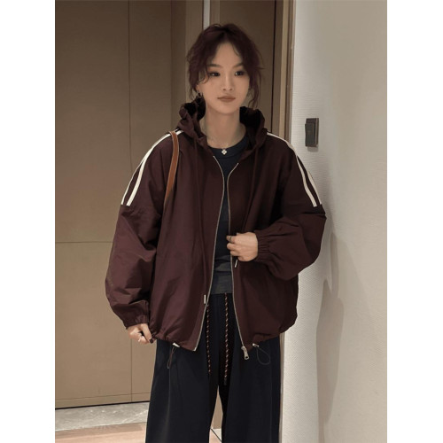 歐版連帽拼接撞色寬鬆顯瘦夾棉外套2025秋冬設計保暖百搭棉衣女潮