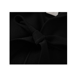 蝴蝶結鬭篷短款披肩女2025秋冬季新款黑色毛呢外套呢子連帽大衣