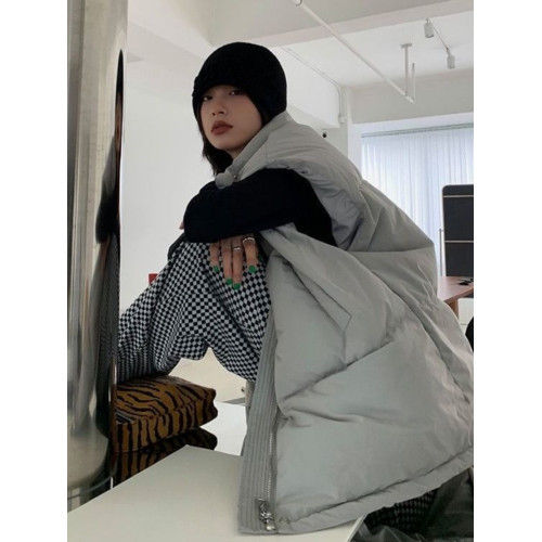 灰色羽絨馬甲女韓版百搭羽絨服馬夾2025新款秋冬季白鴨絨背心外套 灰色羽絨馬甲女韓版百搭羽絨服馬夾2025新款秋冬季白鴨絨背心外套