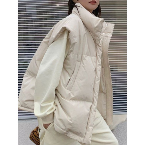 灰色羽絨馬甲女韓版百搭羽絨服馬夾2025新款秋冬季白鴨絨背心外套 灰色羽絨馬甲女韓版百搭羽絨服馬夾2025新款秋冬季白鴨絨背心外套