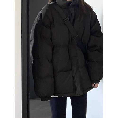 黑色羽絨棉服女冬季2025年新款韓系高級感加厚保暖麵包服棉衣外套 黑色羽絨棉服女冬季2025年新款韓系高級感加厚保暖麵包服棉衣外套