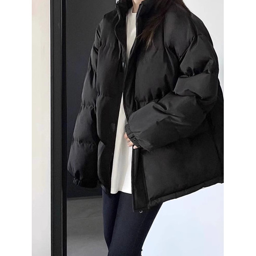 黑色羽絨棉服女冬季2025年新款韓系高級感加厚保暖麵包服棉衣外套 黑色羽絨棉服女冬季2025年新款韓系高級感加厚保暖麵包服棉衣外套